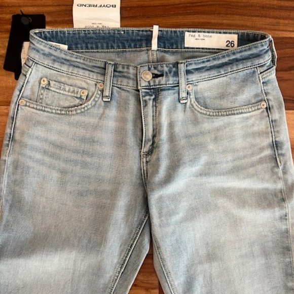 Rag & Bone Jeans - Dre Low-rise Slim Boyfriend Jean - Light Denim Wash - Picture 5 of 10